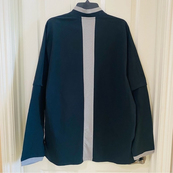 adidas Mens Size L Fielders Choice Convertible Sleeve Jacket Bulldogs Baseball - Picture 5 of 9